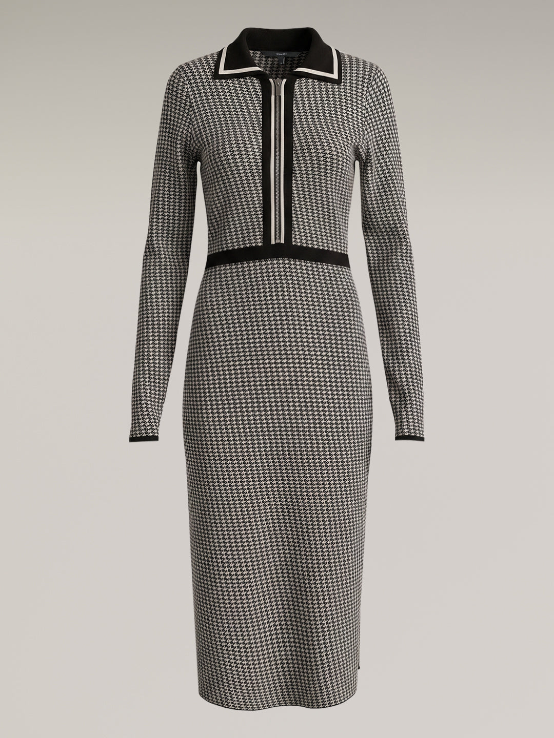 Houndstooth Knit Midi Dress