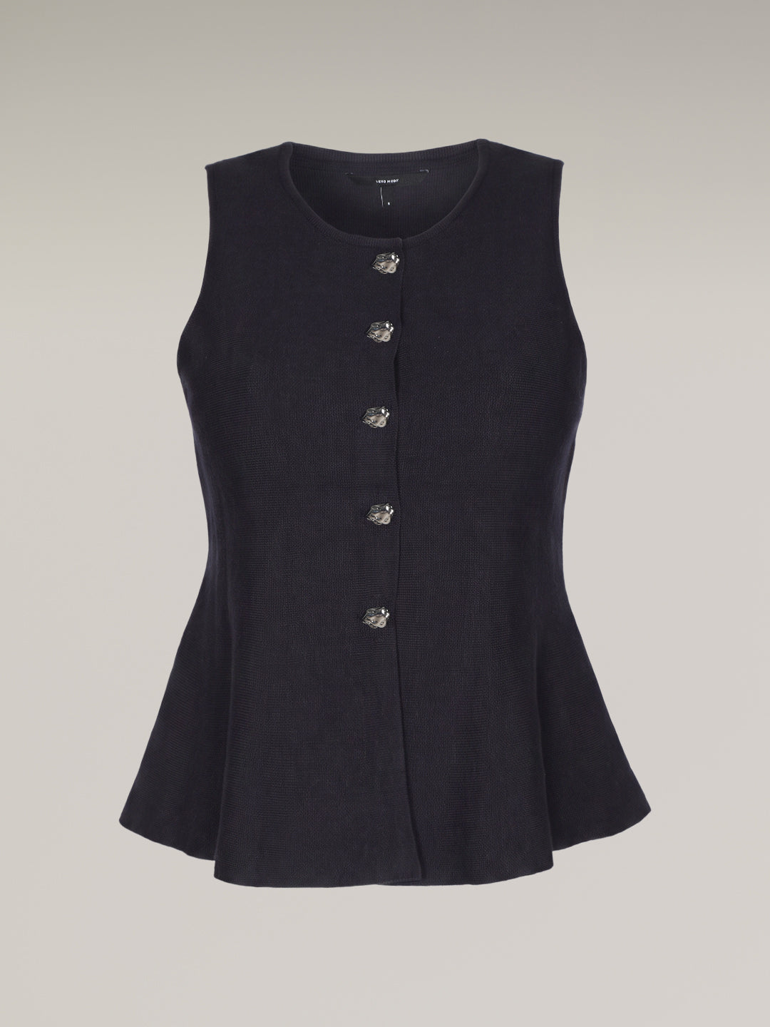 Sleeveless Peplum Knit Top