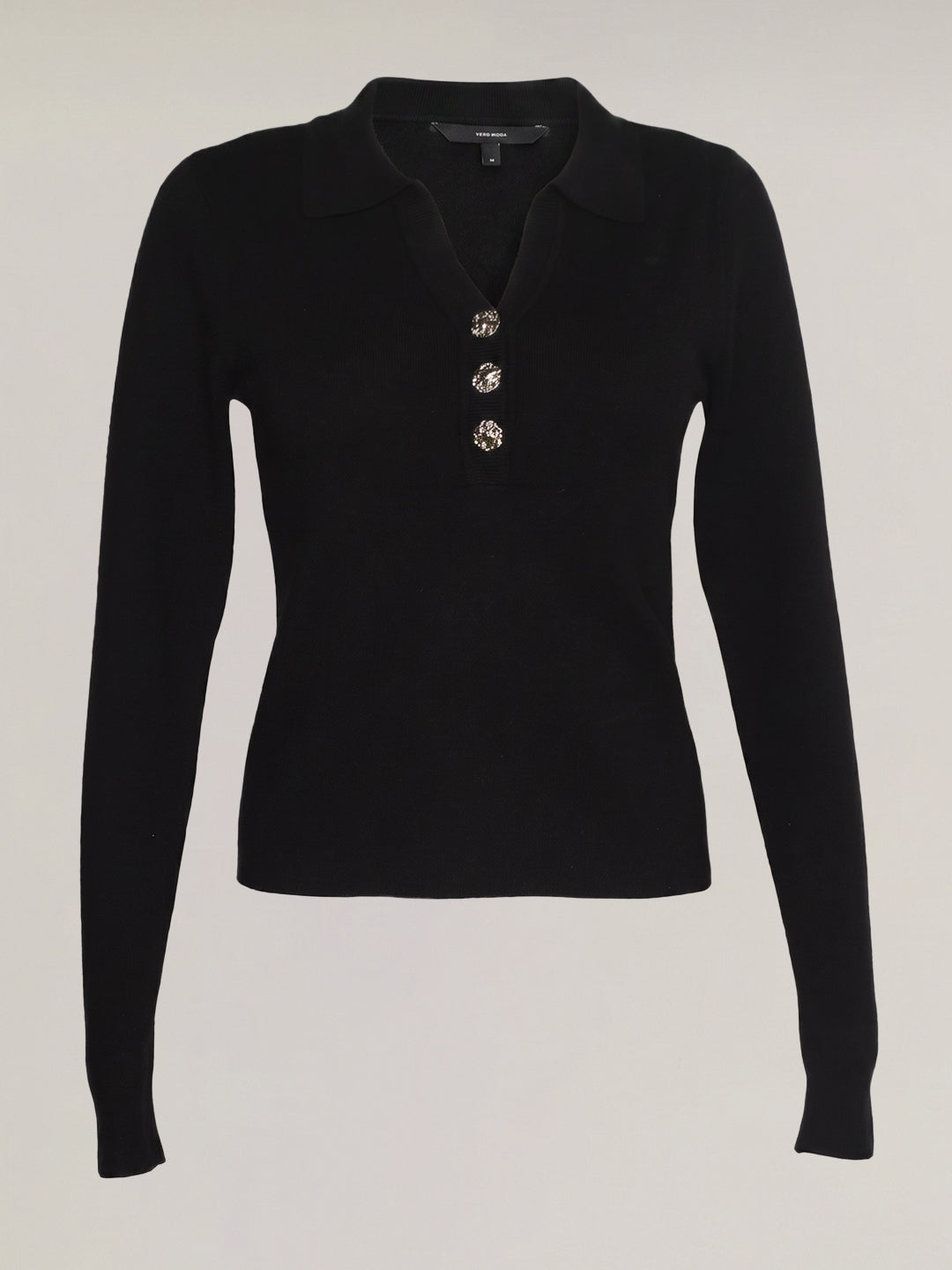 Black Full Sleeves Knit Top