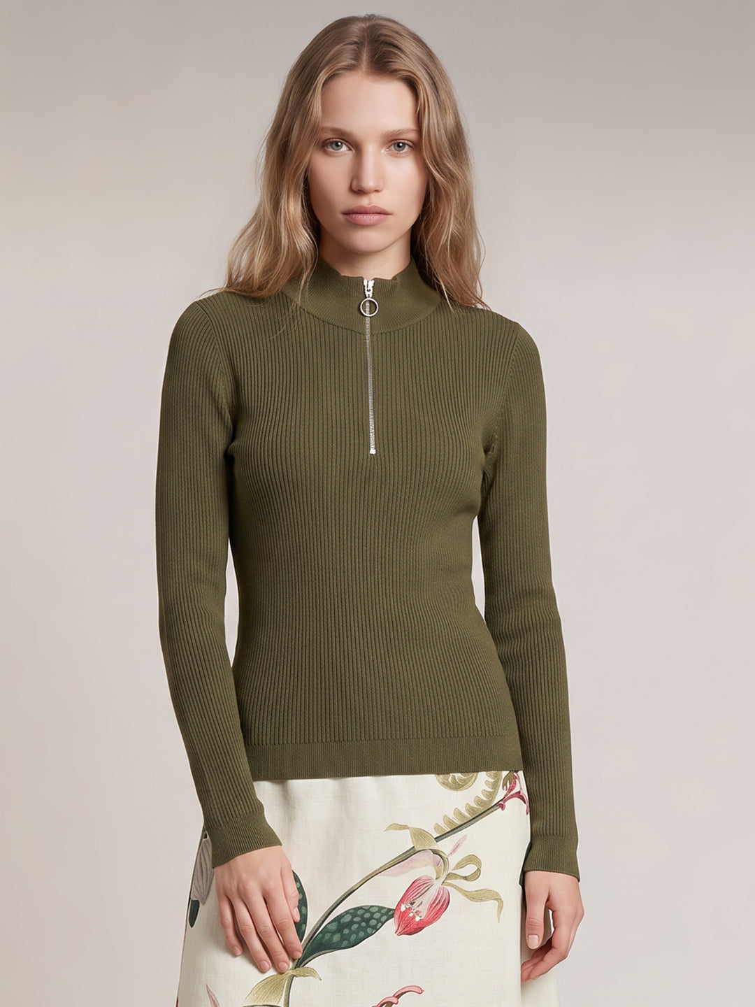 Dark Green Knit Top