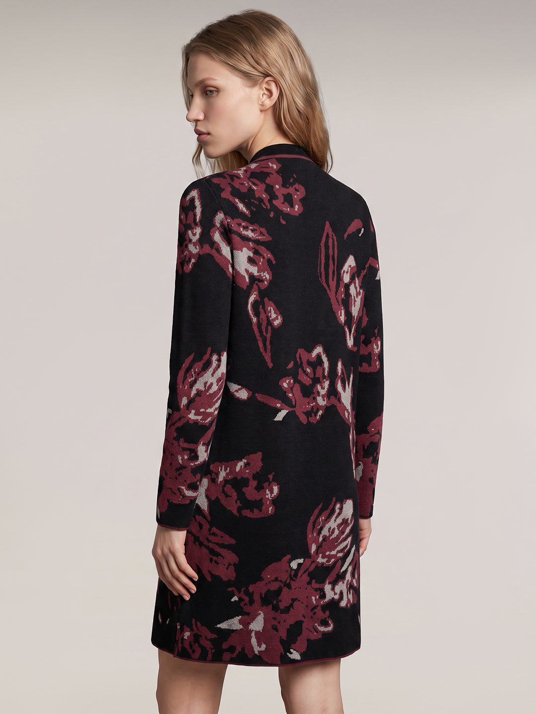 Floral Knit Longline Cardigan