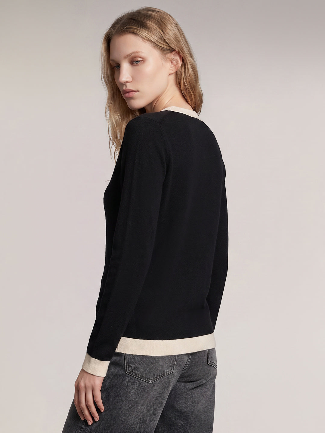 Contrast Trim Knit Cardigan