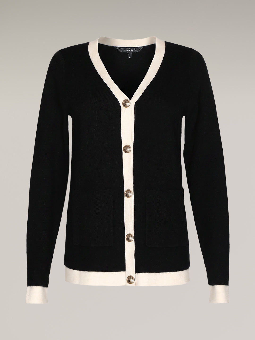 Contrast Trim Knit Cardigan