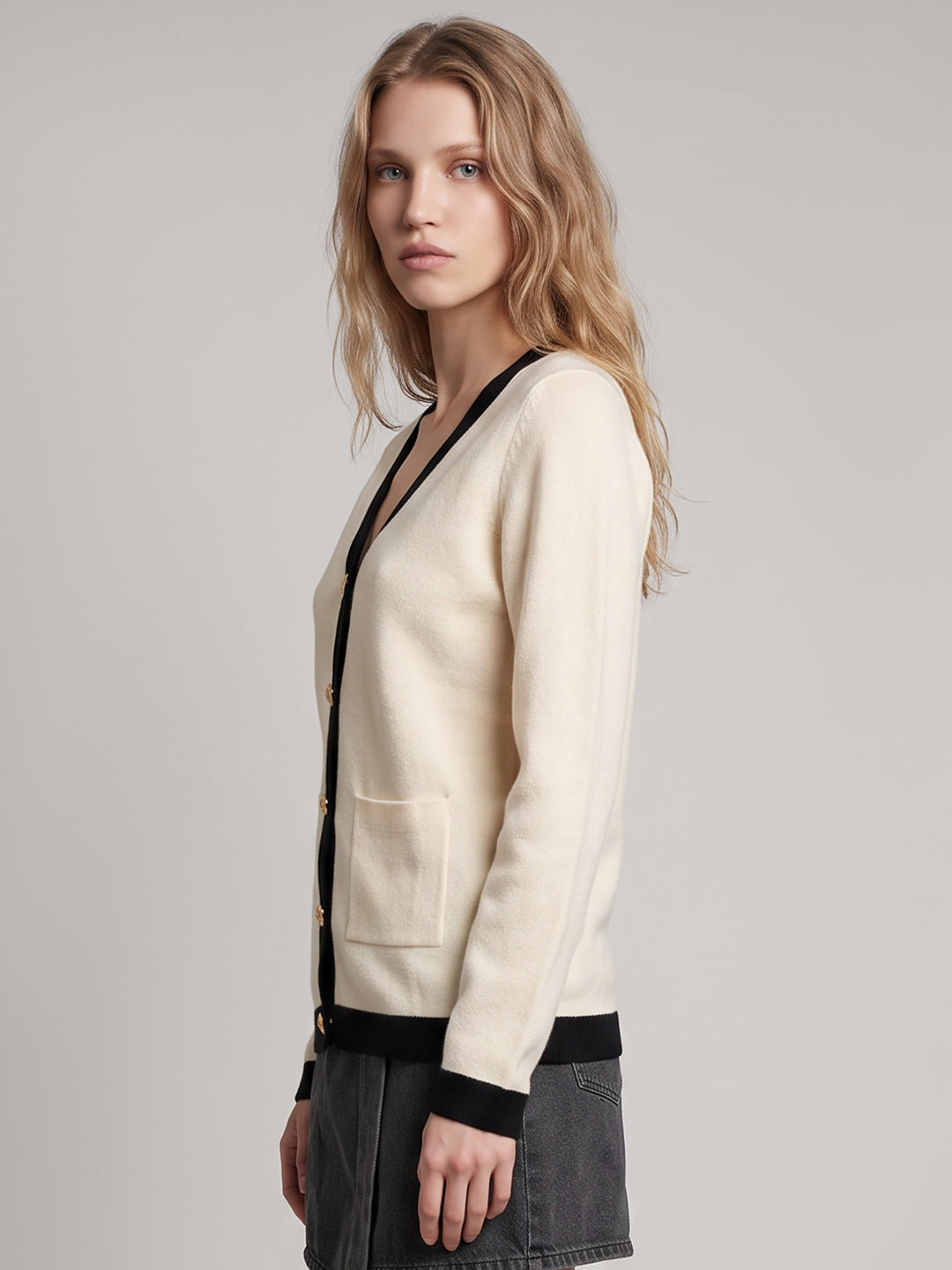 Off-White V-Neck Cardigan