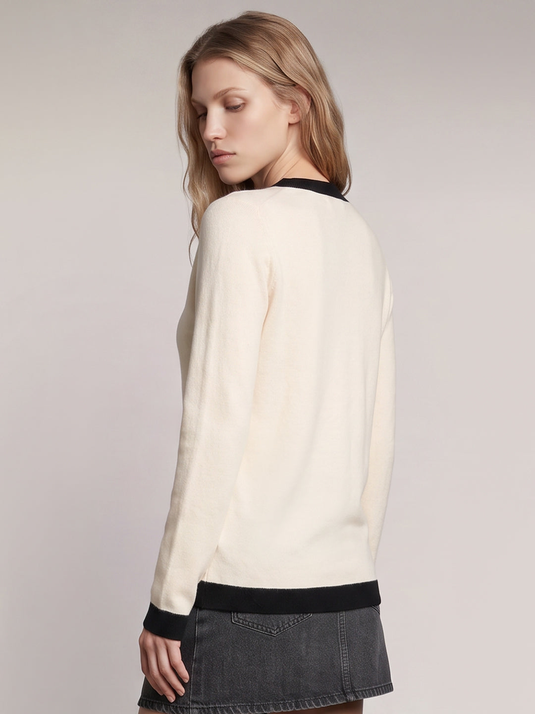 Off-White V-Neck Cardigan