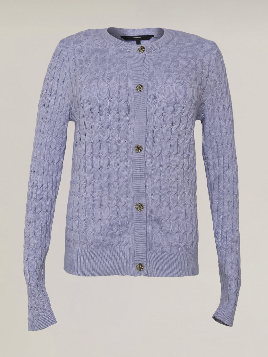Purple Cable Knit Cardigan