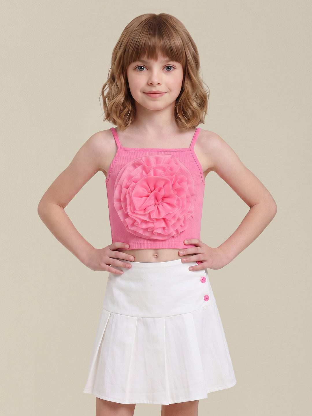 GIRLS Pink Strappy Top
