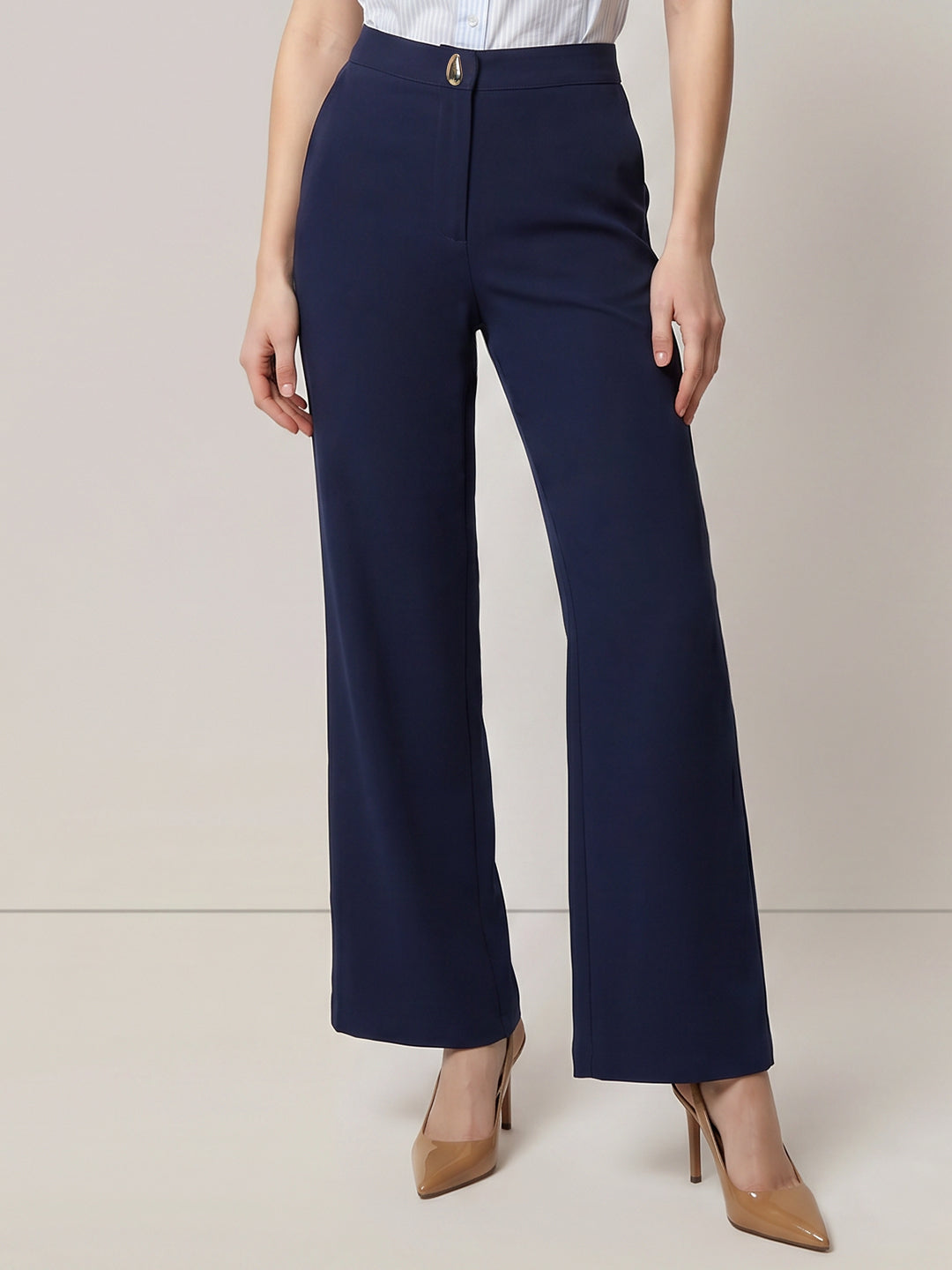 Dark Blue Tailored Trousers