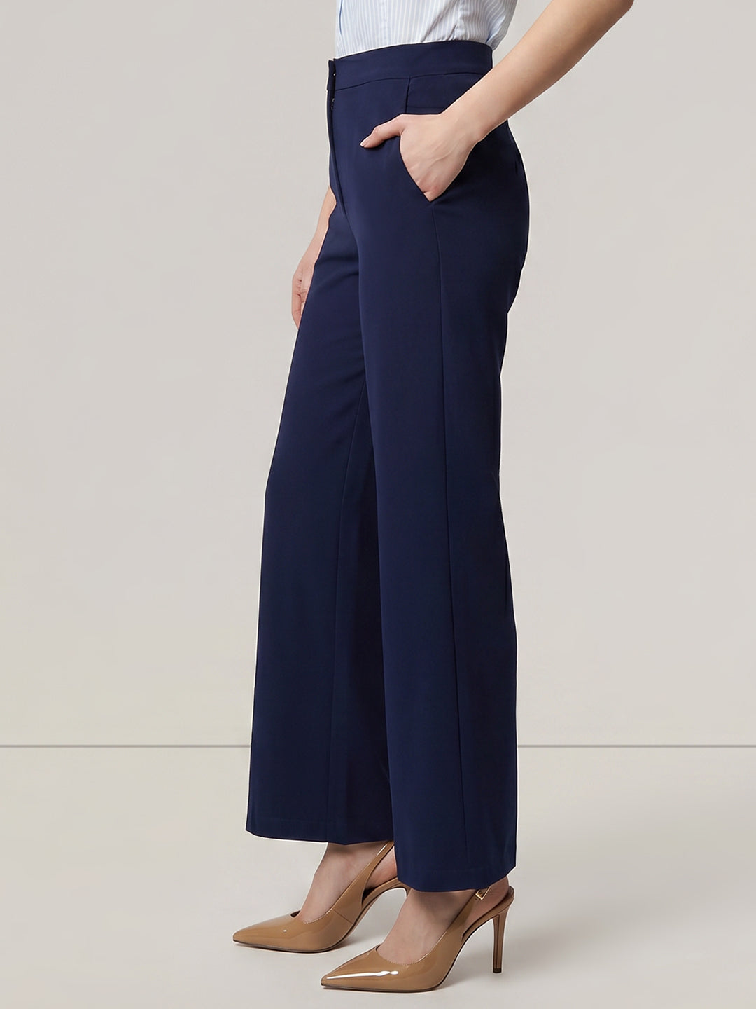 Dark Blue Tailored Trousers