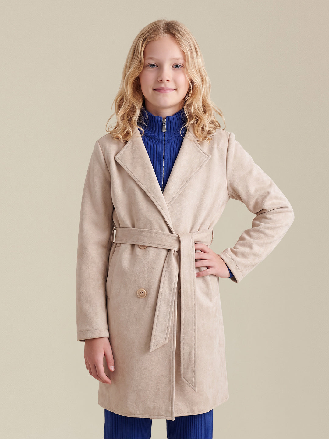 GIRLS Beige Long Coat