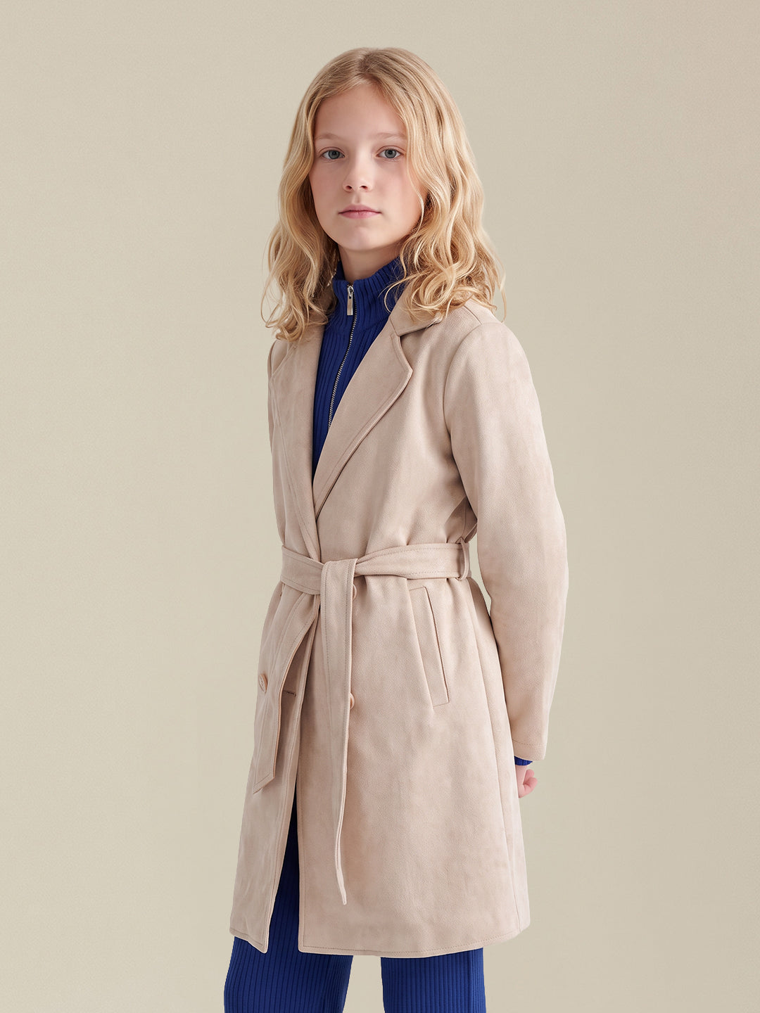 GIRLS Beige Long Coat
