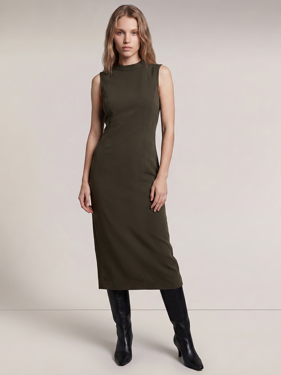 Olive Green Tailored Dress