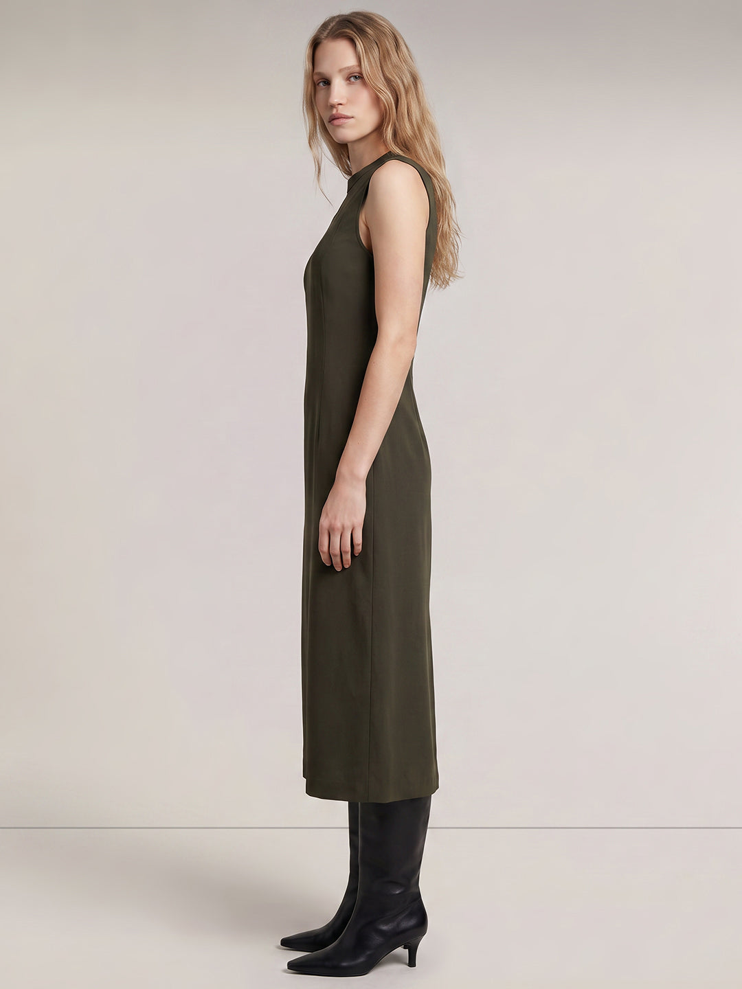 Olive Green Tailored Dress