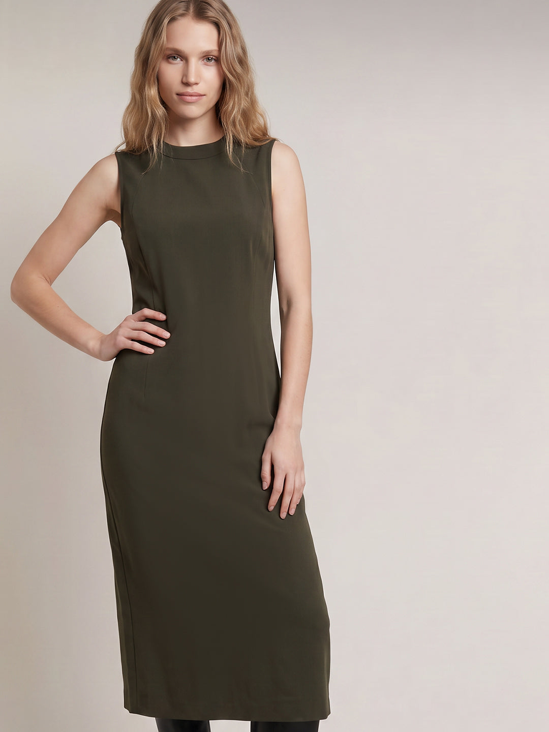 Olive Green Tailored Dress