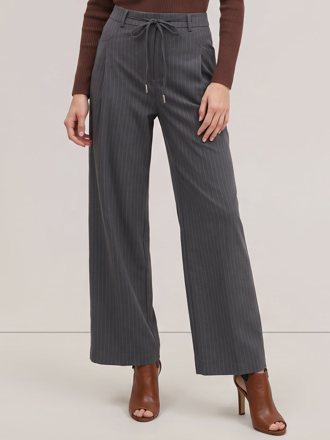 Grey Pinstripe Pants