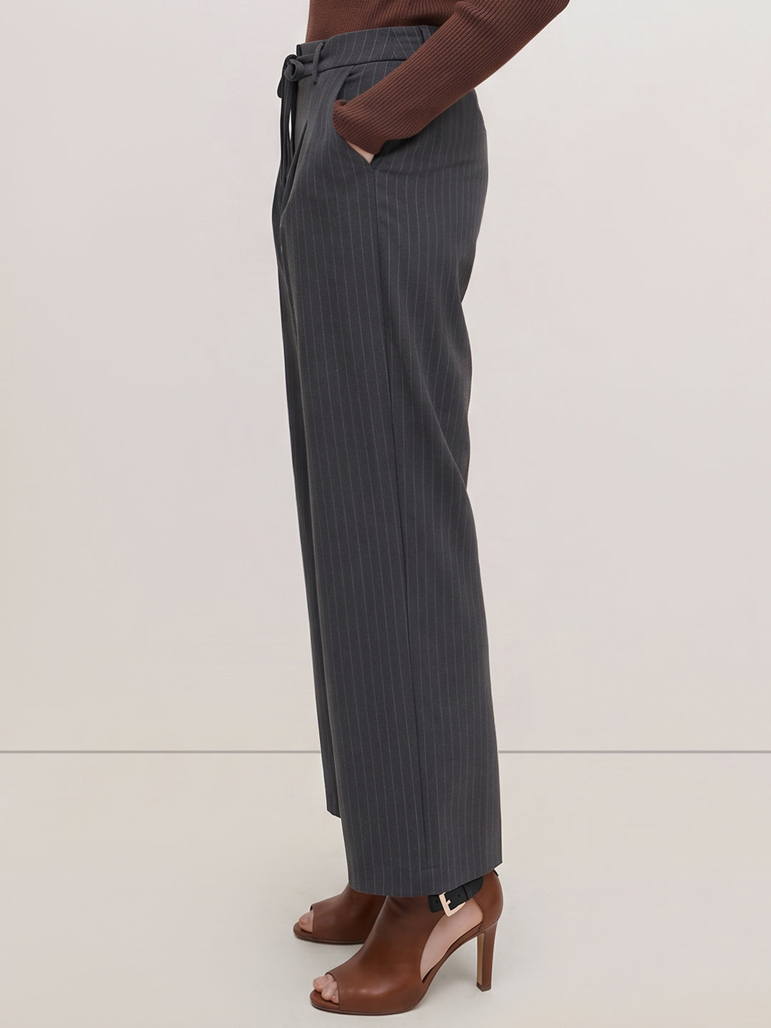 Grey Pinstripe Pants