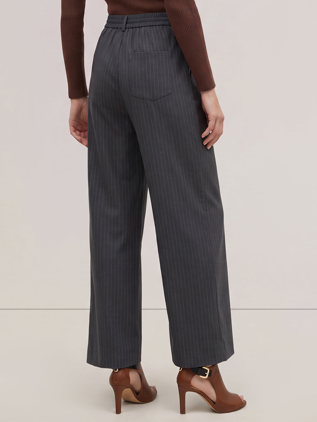 Grey Pinstripe Pants