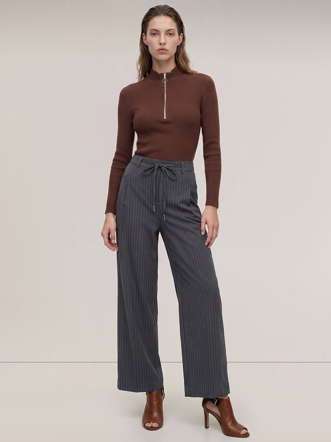 Grey Pinstripe Pants