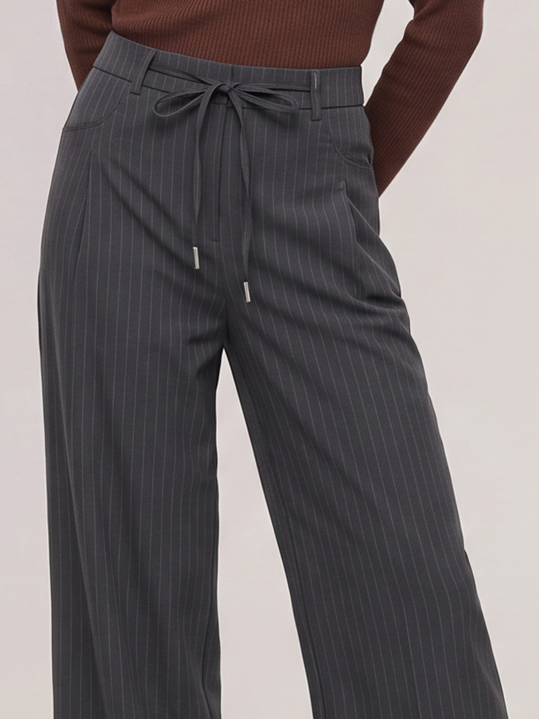 Grey Pinstripe Pants