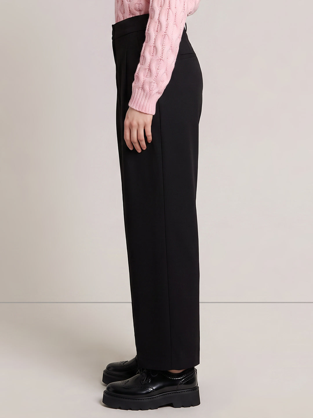 Black High Rise Tailored Pants
