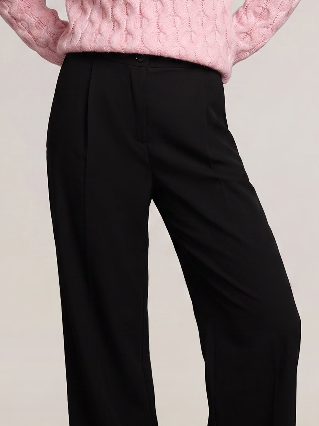 Black High Rise Tailored Pants