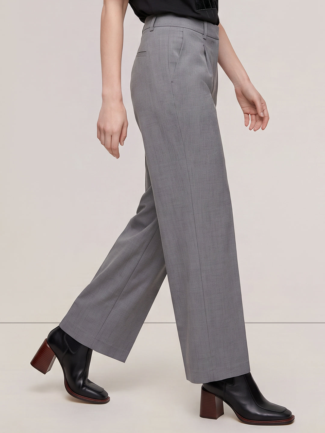 Grey Wide Leg Pants