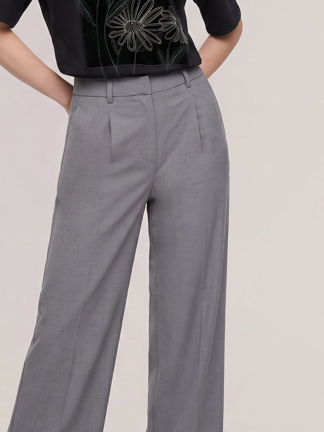 Grey Wide Leg Pants