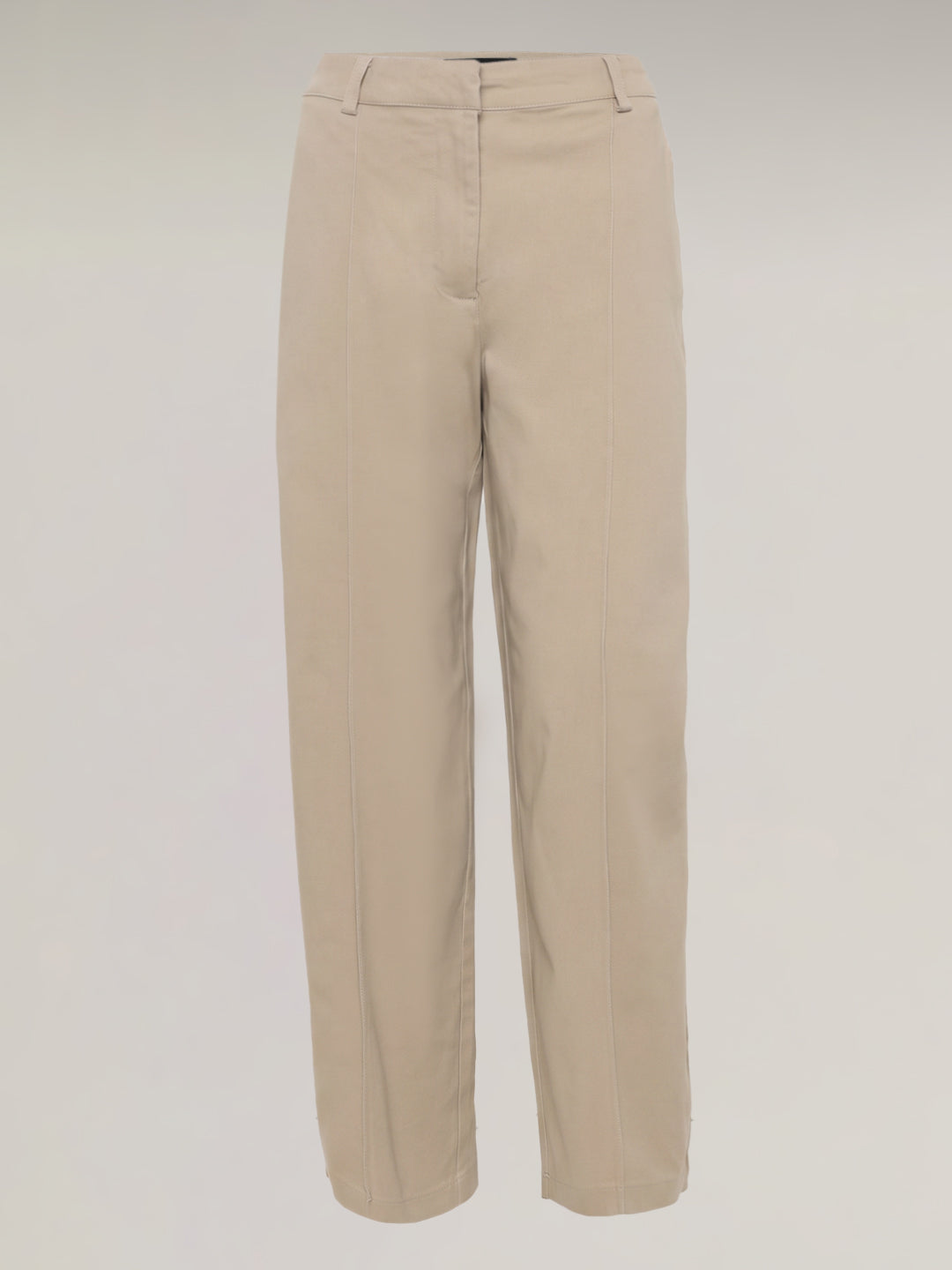 Beige Barrel Fit Pants