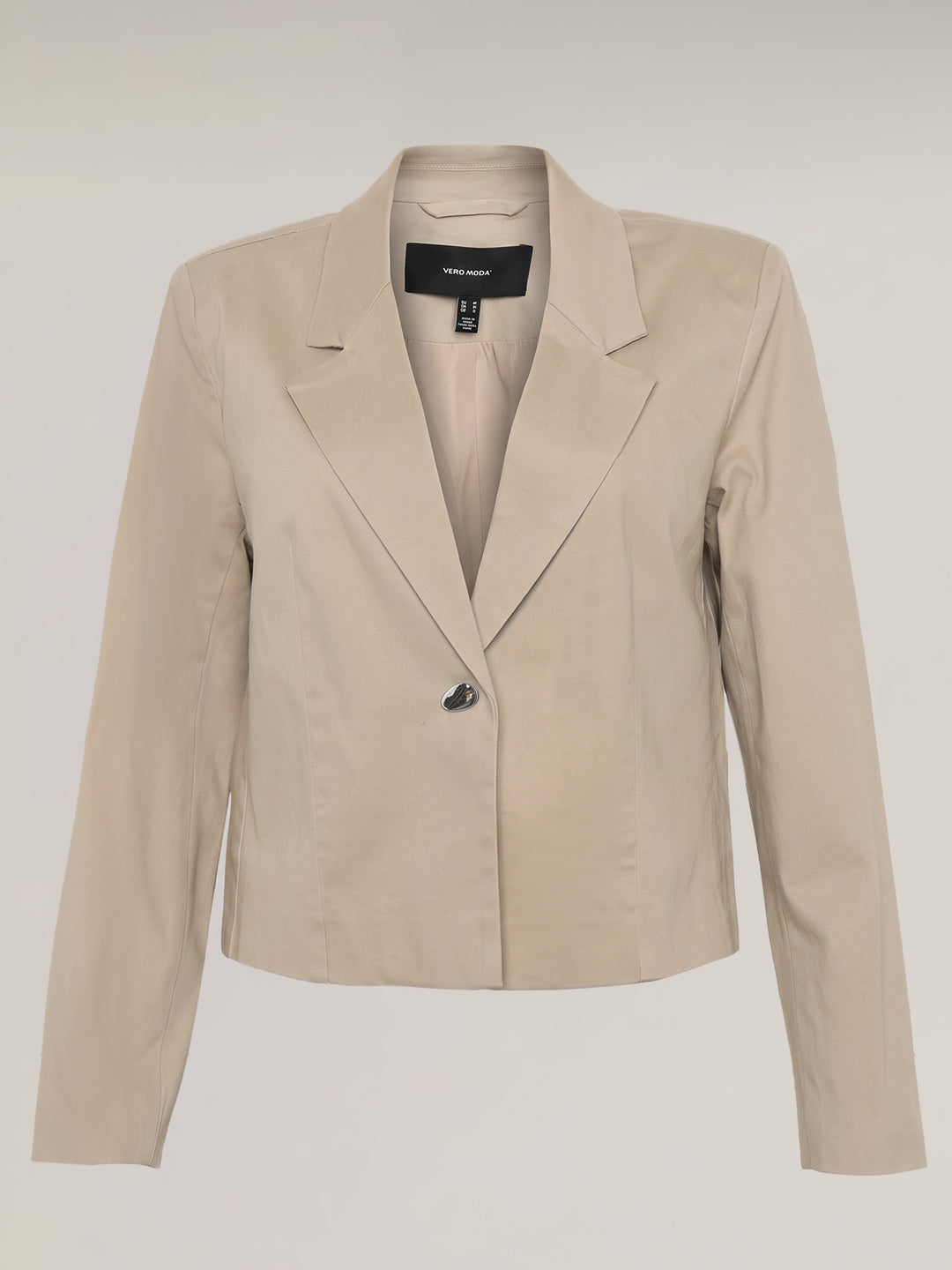 Beige Tailored Short Blazer