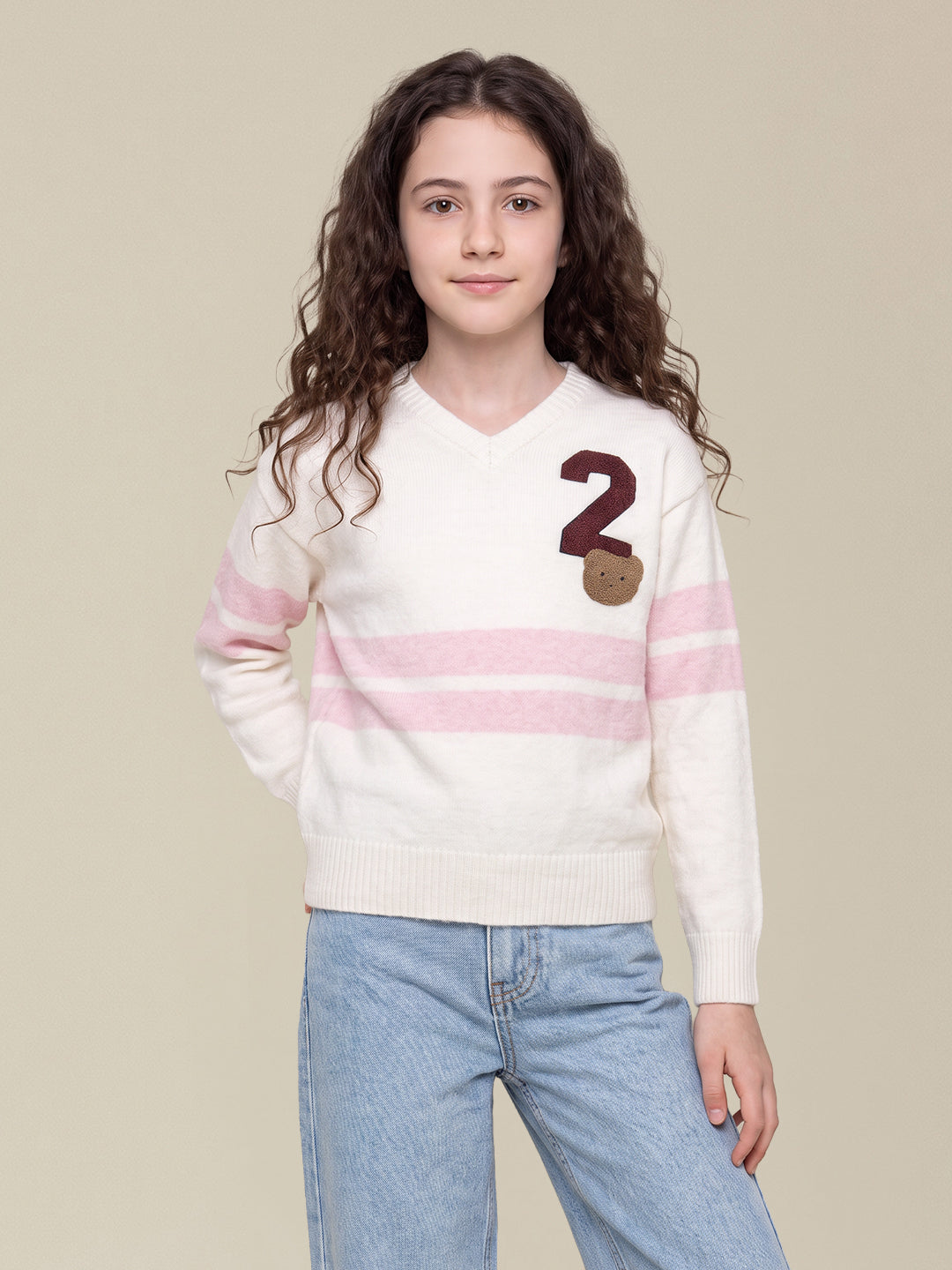 GIRLS White Printed Pullover