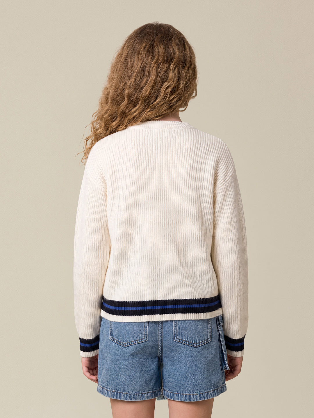 GIRLS White Knit Cardigan