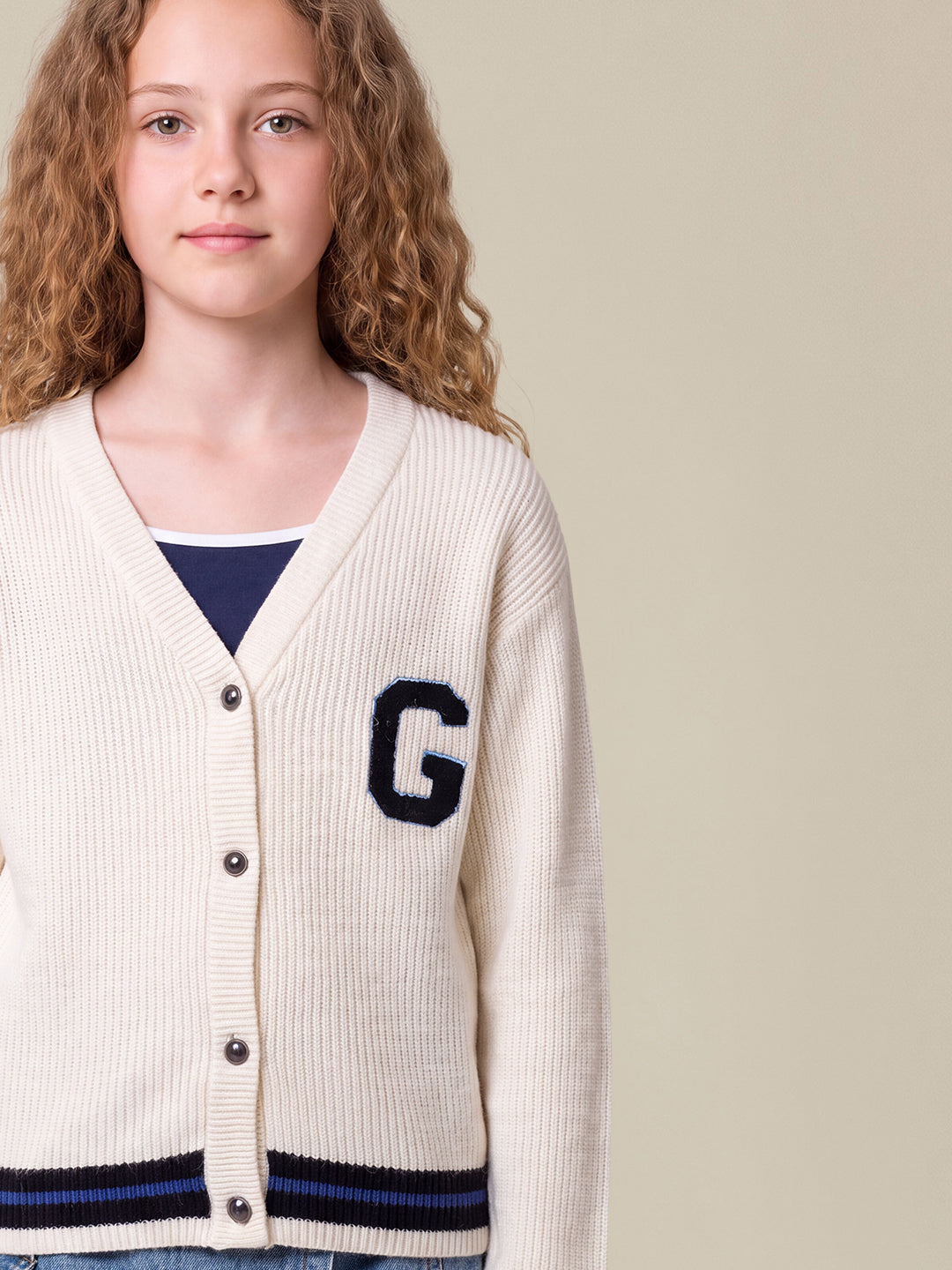 GIRLS White Knit Cardigan
