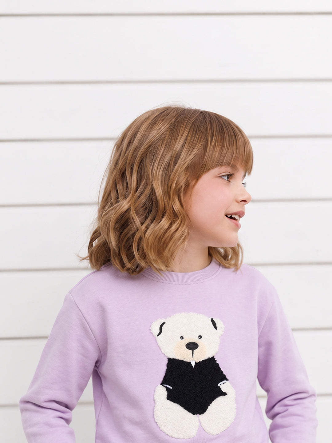 GIRLS Lilac Printed Sweatshirt