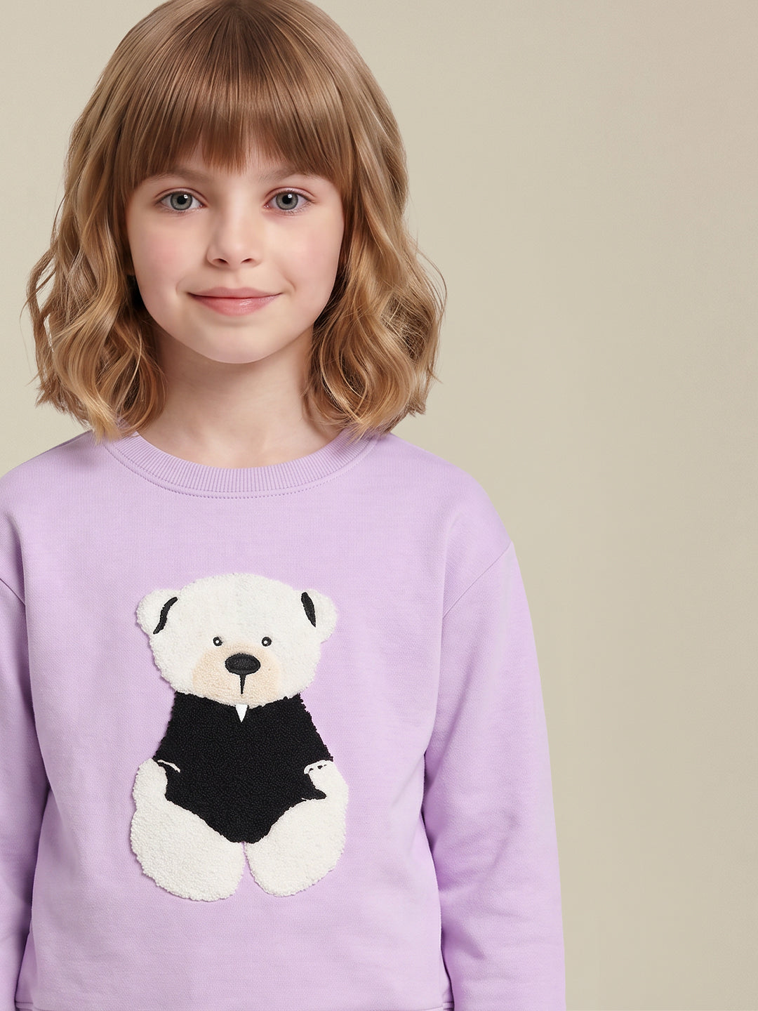 GIRLS Lilac Printed Sweatshirt