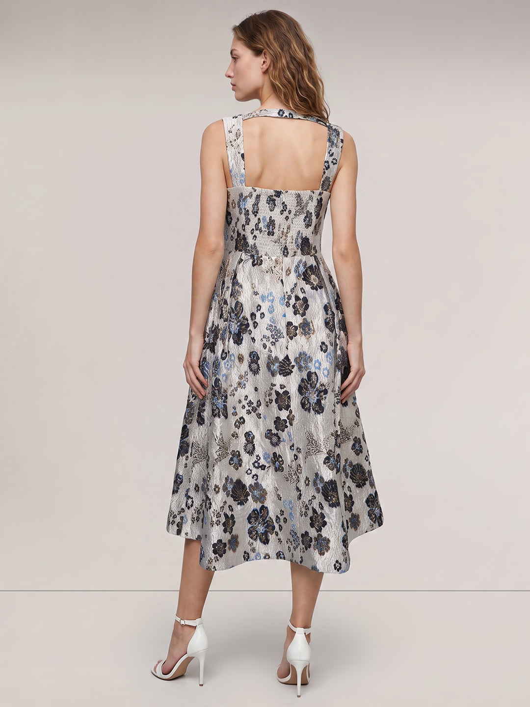 Floral Jacquard Midi Dress