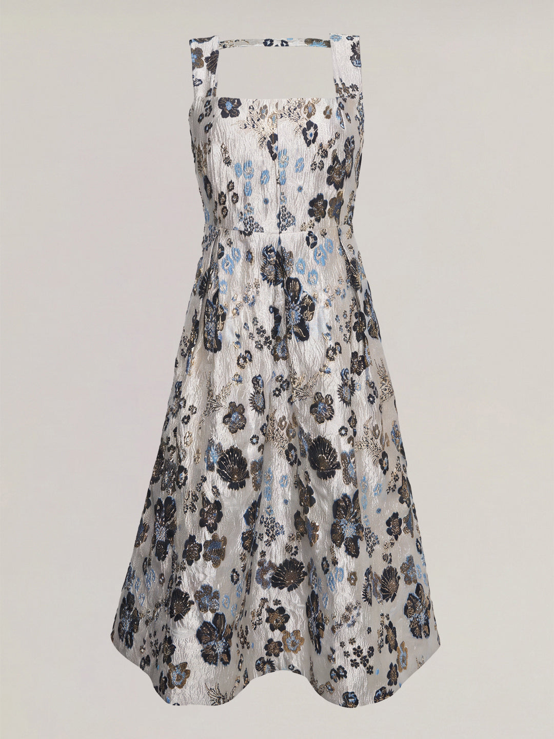 Floral Jacquard Midi Dress