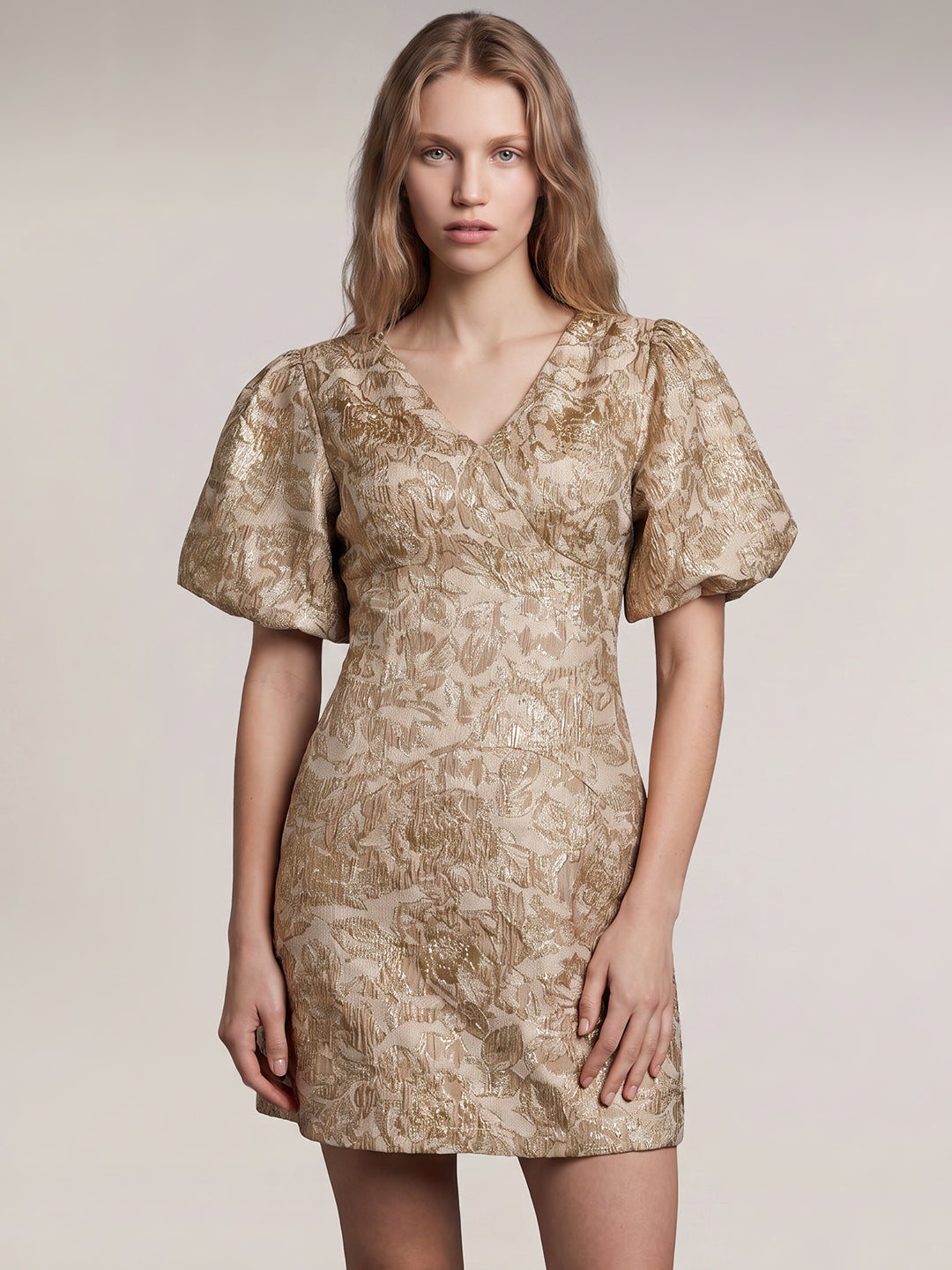Floral Jacquard Mini Dress
