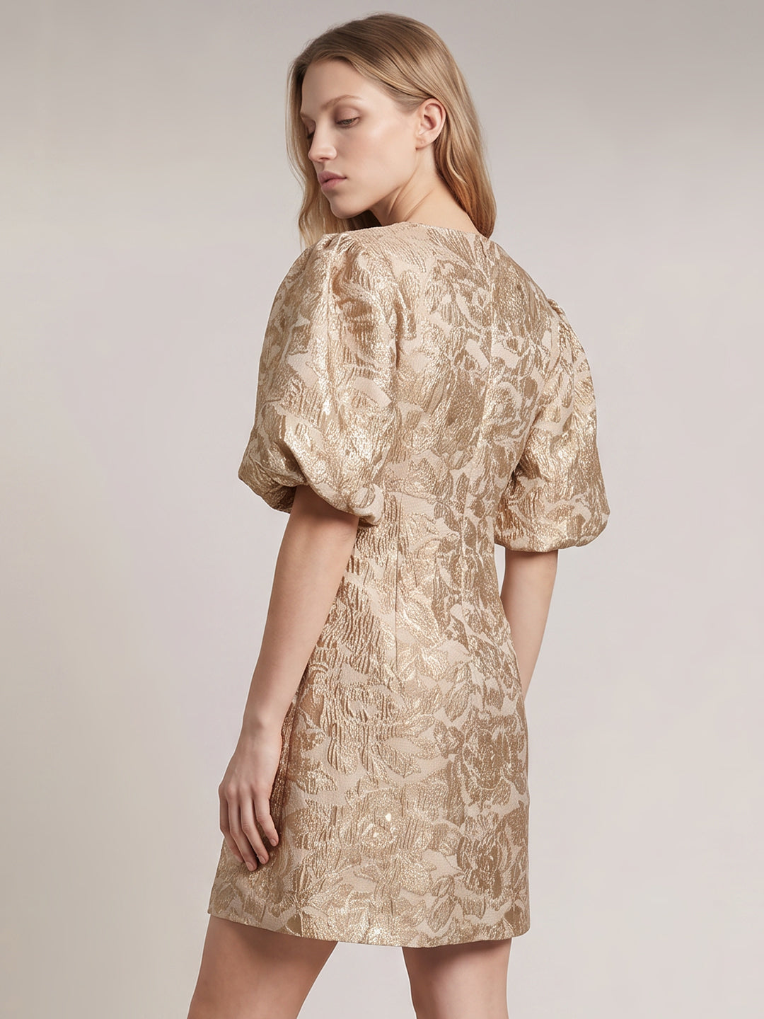 Floral Jacquard Mini Dress