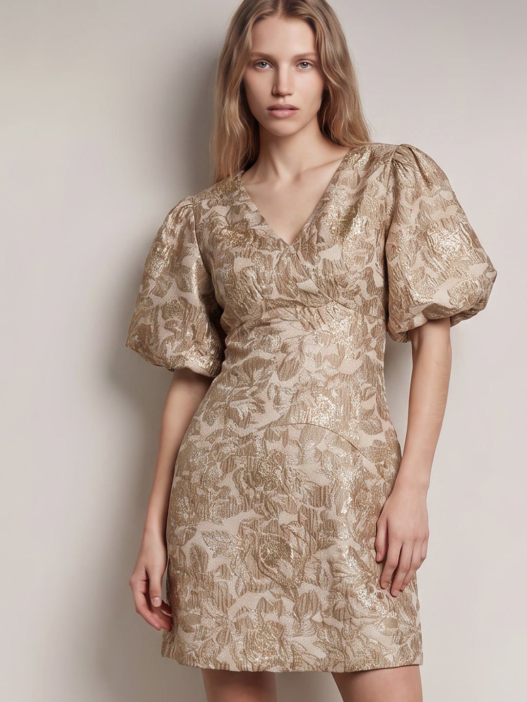 Floral Jacquard Mini Dress