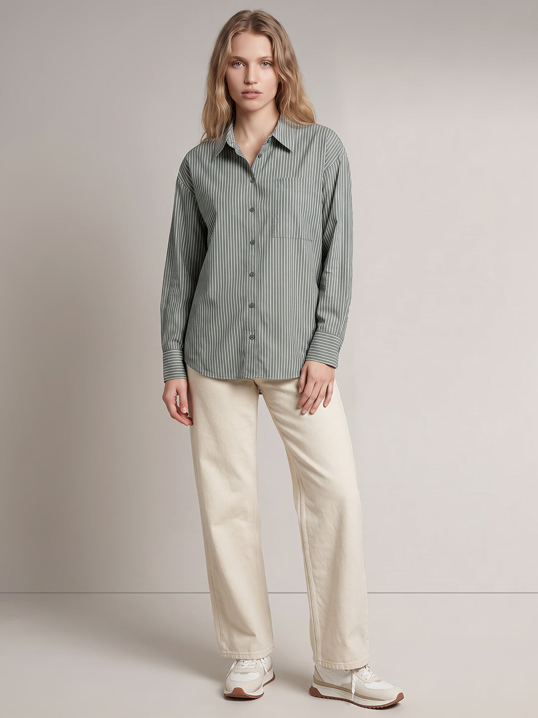 Green Striped Shirt
