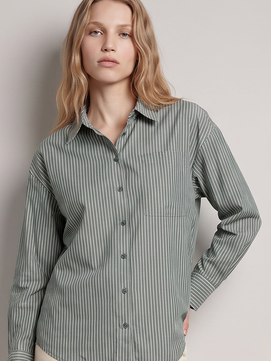Green Striped Shirt