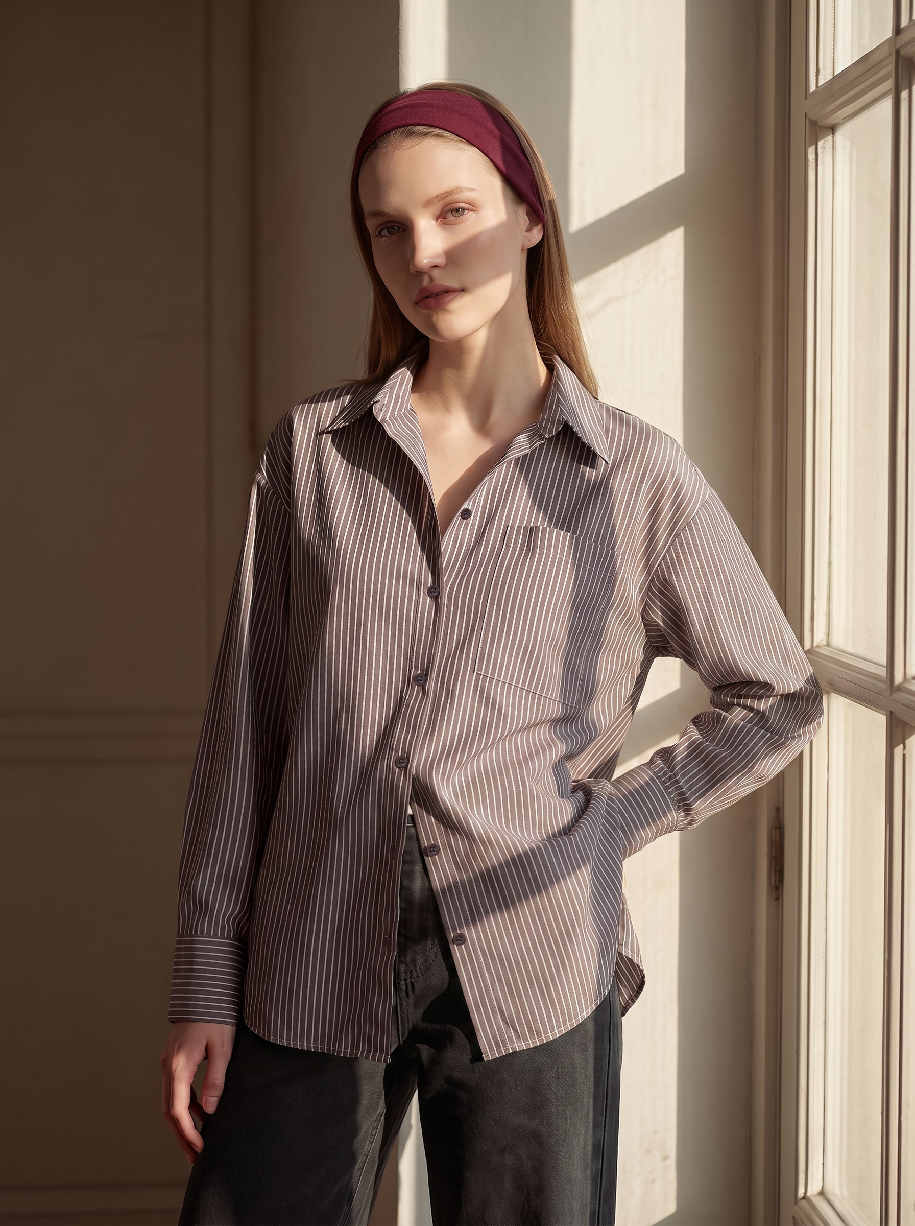 Brown Striped Shirt