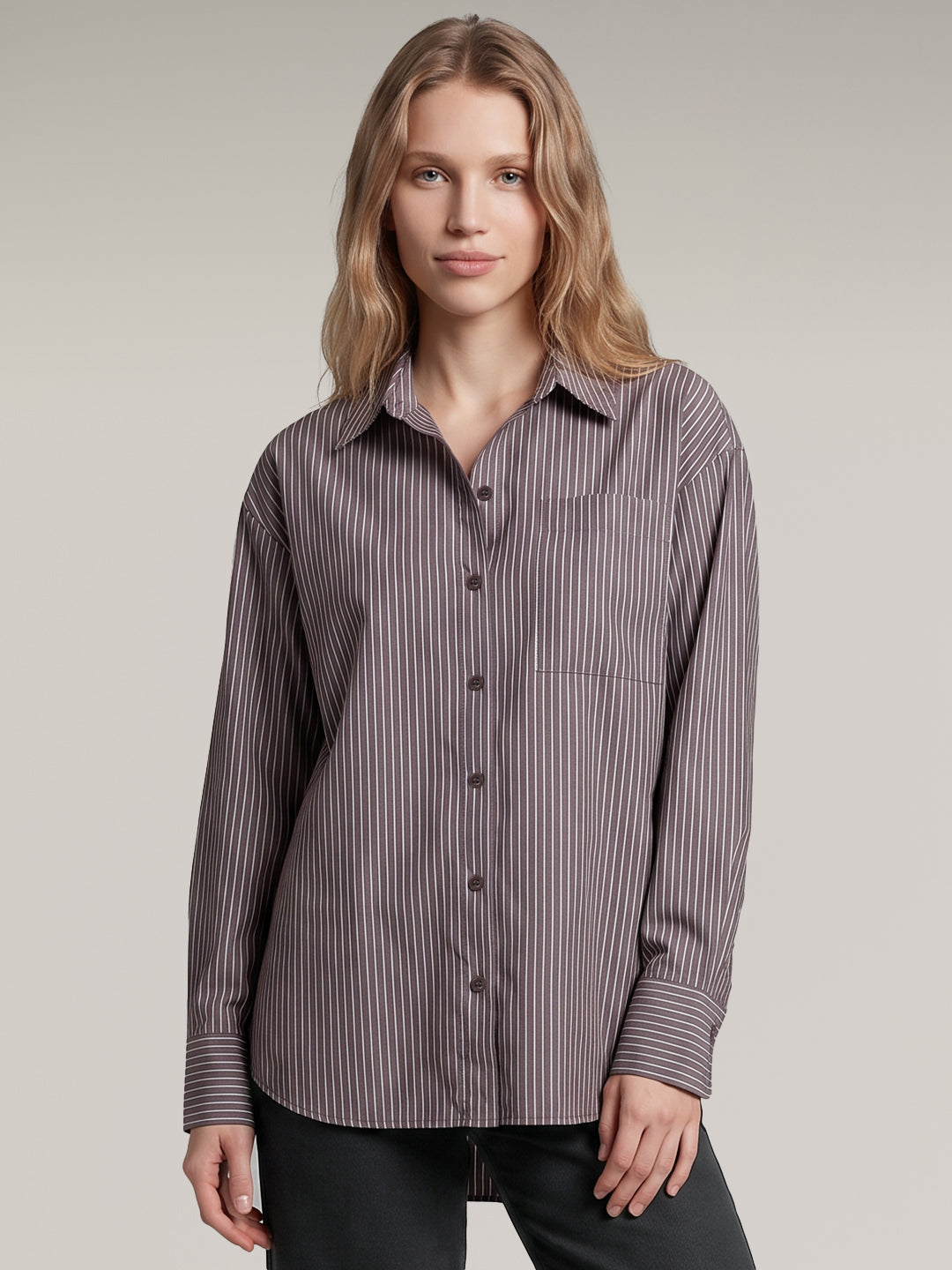 Brown Striped Shirt