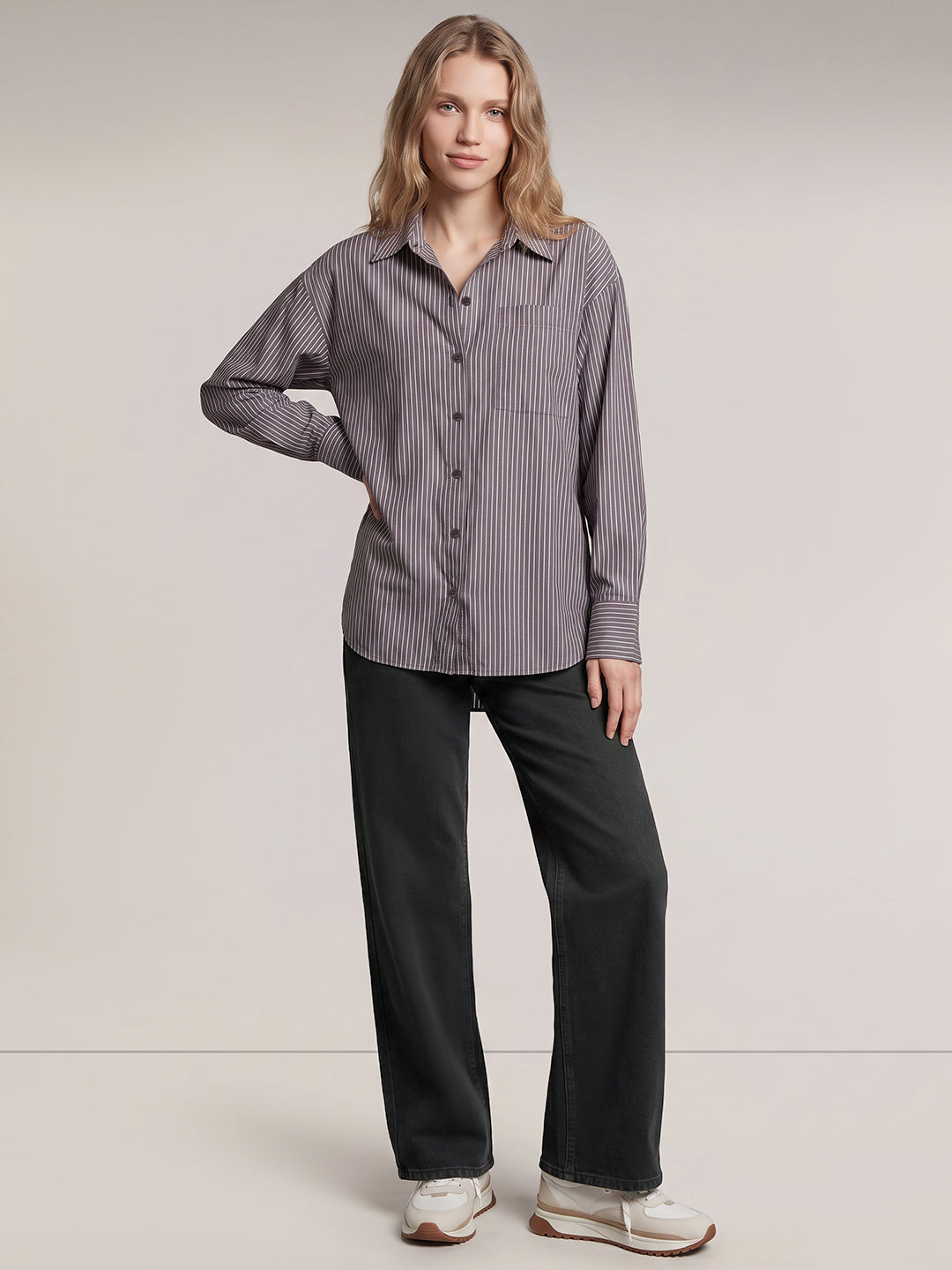 Brown Striped Shirt