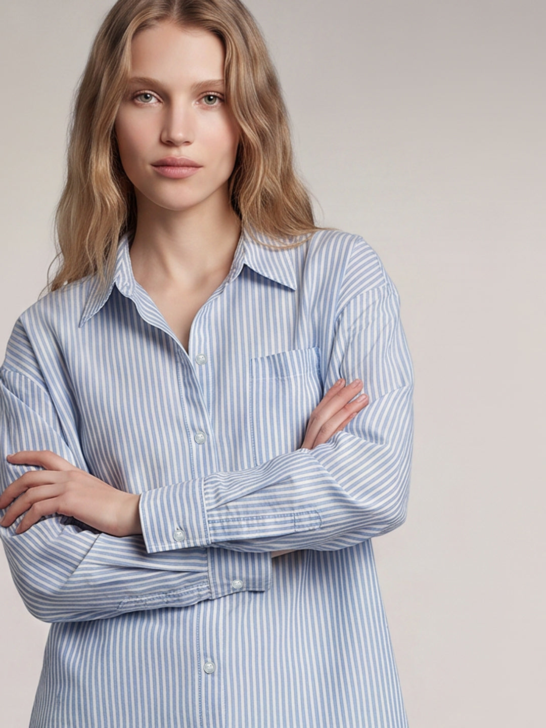 Linen Blend Striped Shirt