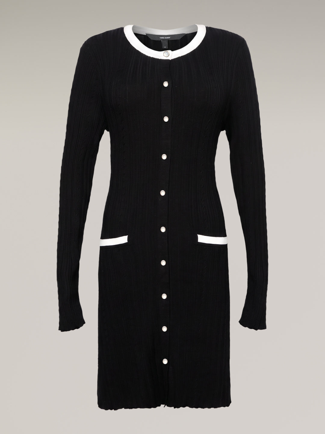Contrast Trim Knit Mini Dress