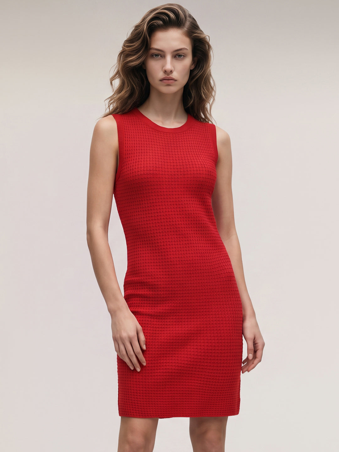 Textured Sleeveless Mini Dress