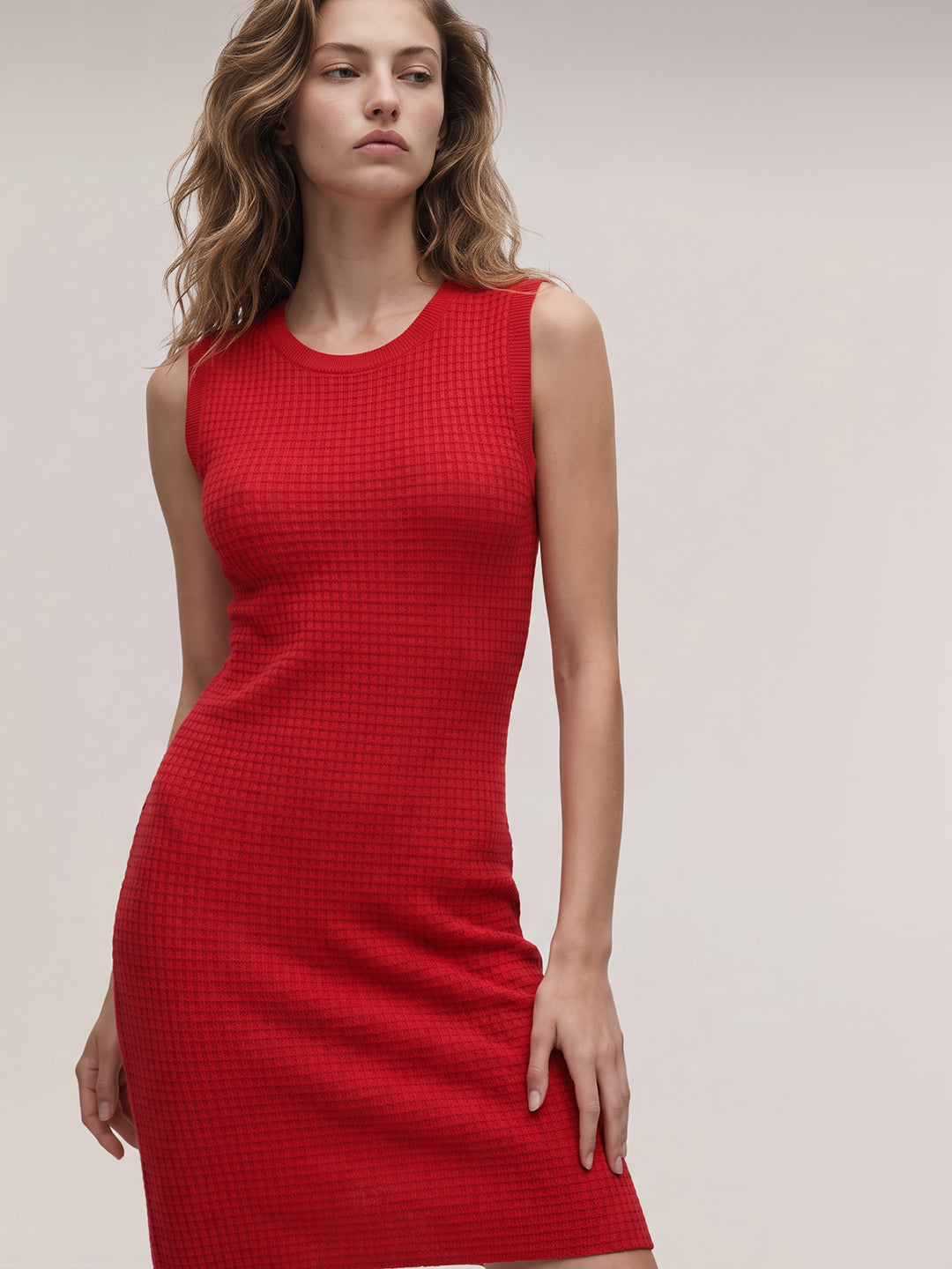 Textured Sleeveless Mini Dress