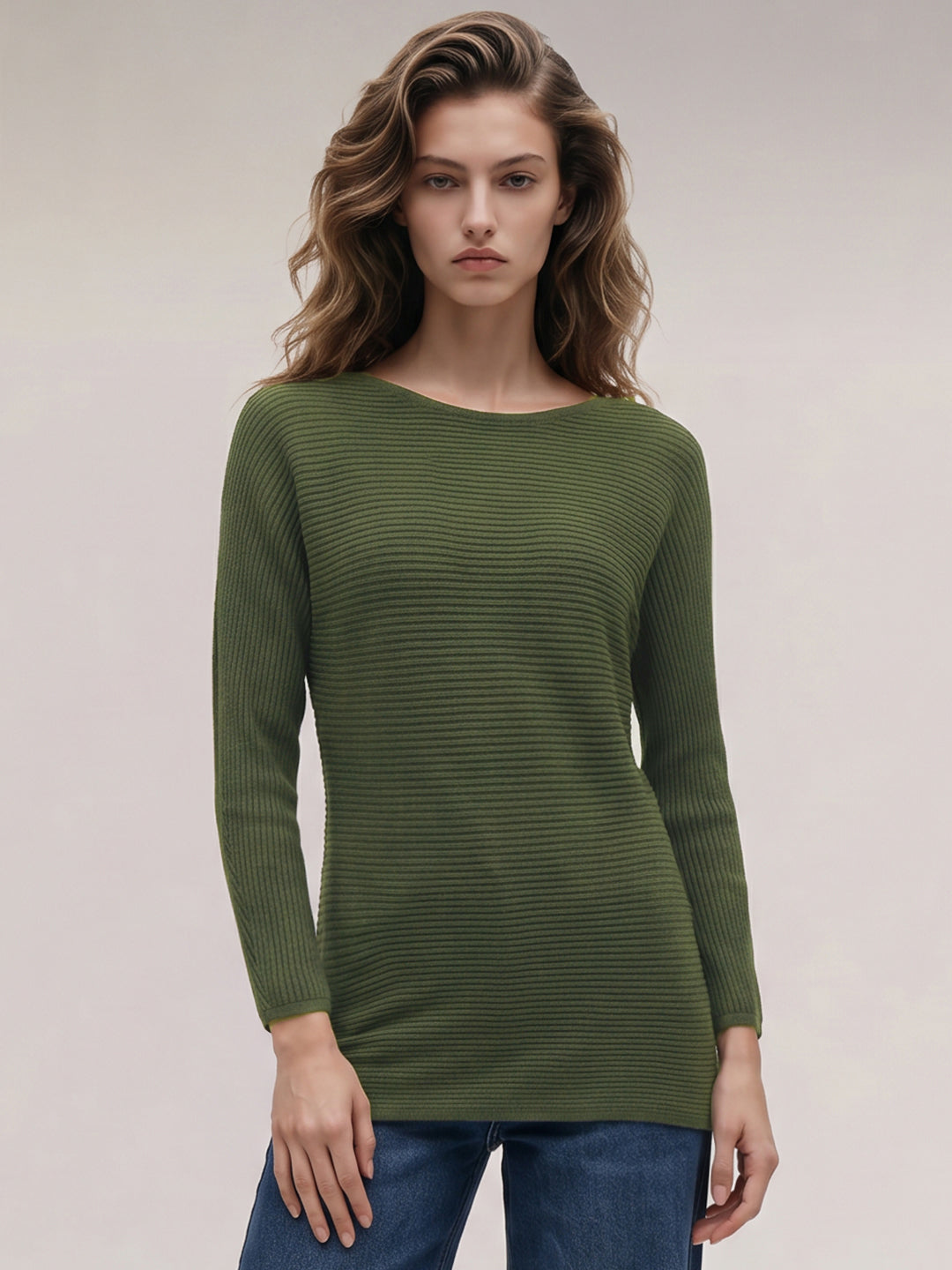 Green Textured Knit Top