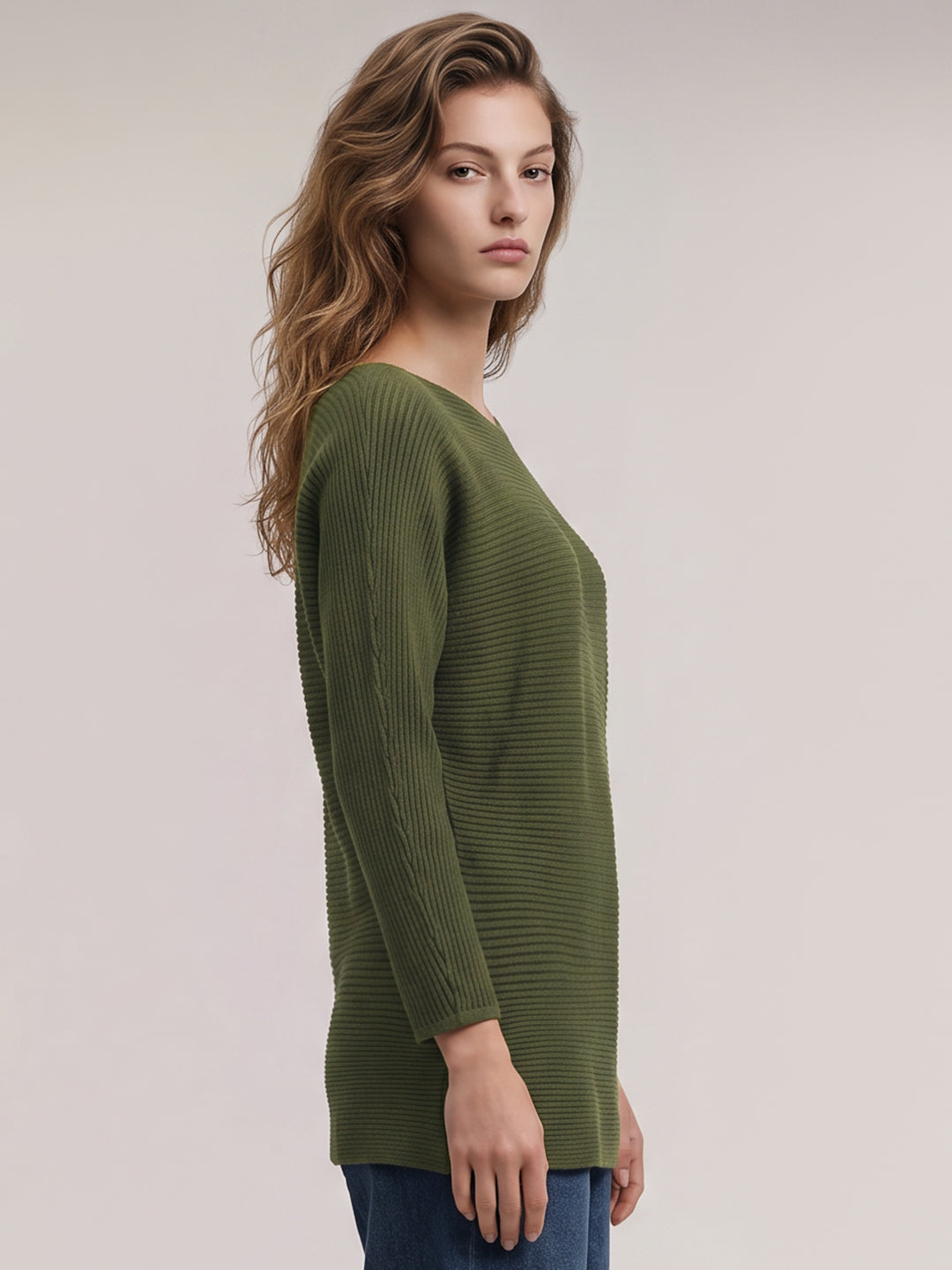 Green Textured Knit Top
